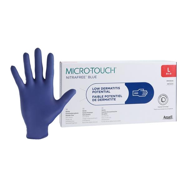 LARGE - ANSELL MICRO-TOUCH ROYAL BLUE NITRILE 100 PCS