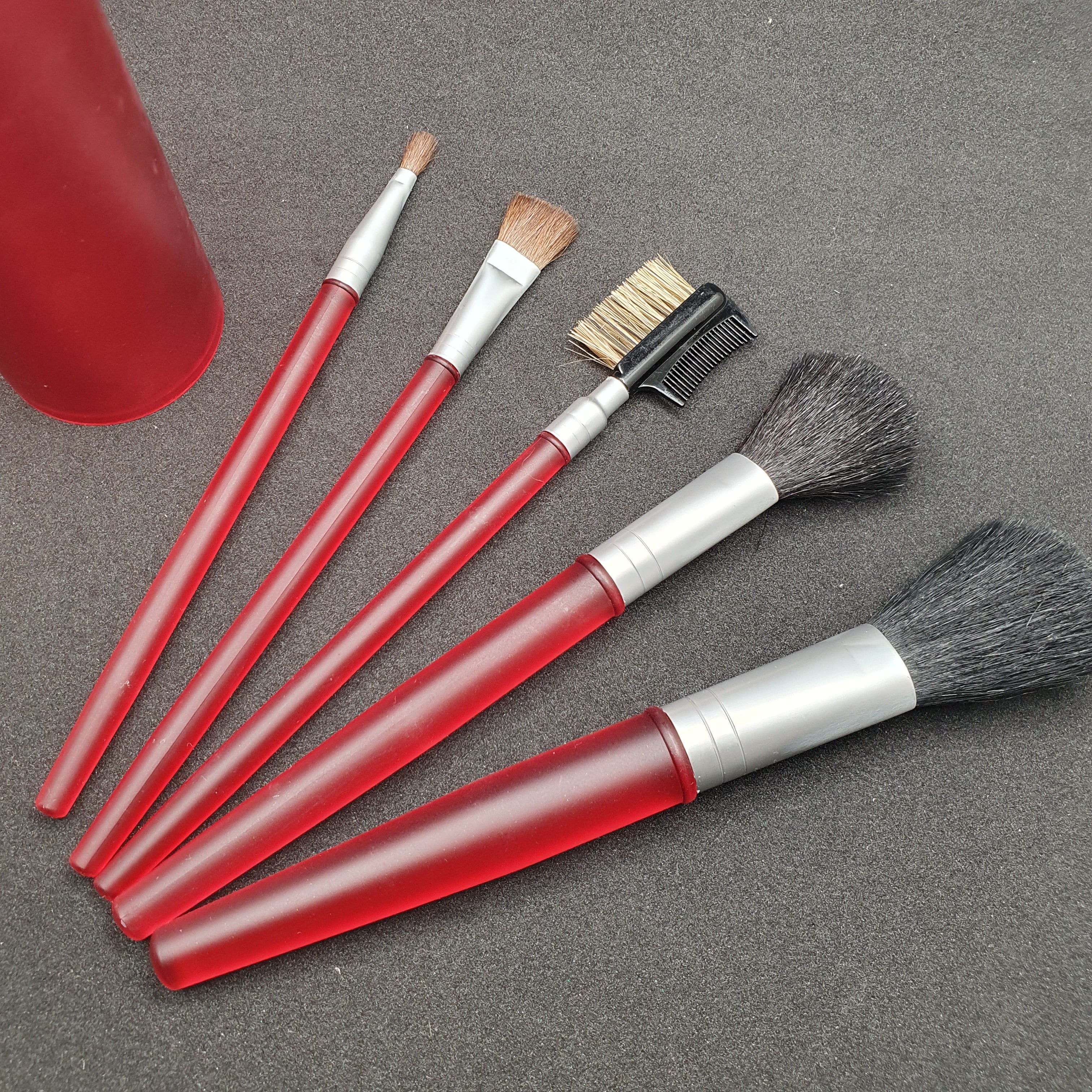 SBA0197 MAKE UP BRUSH SET RED JAR-5/PK