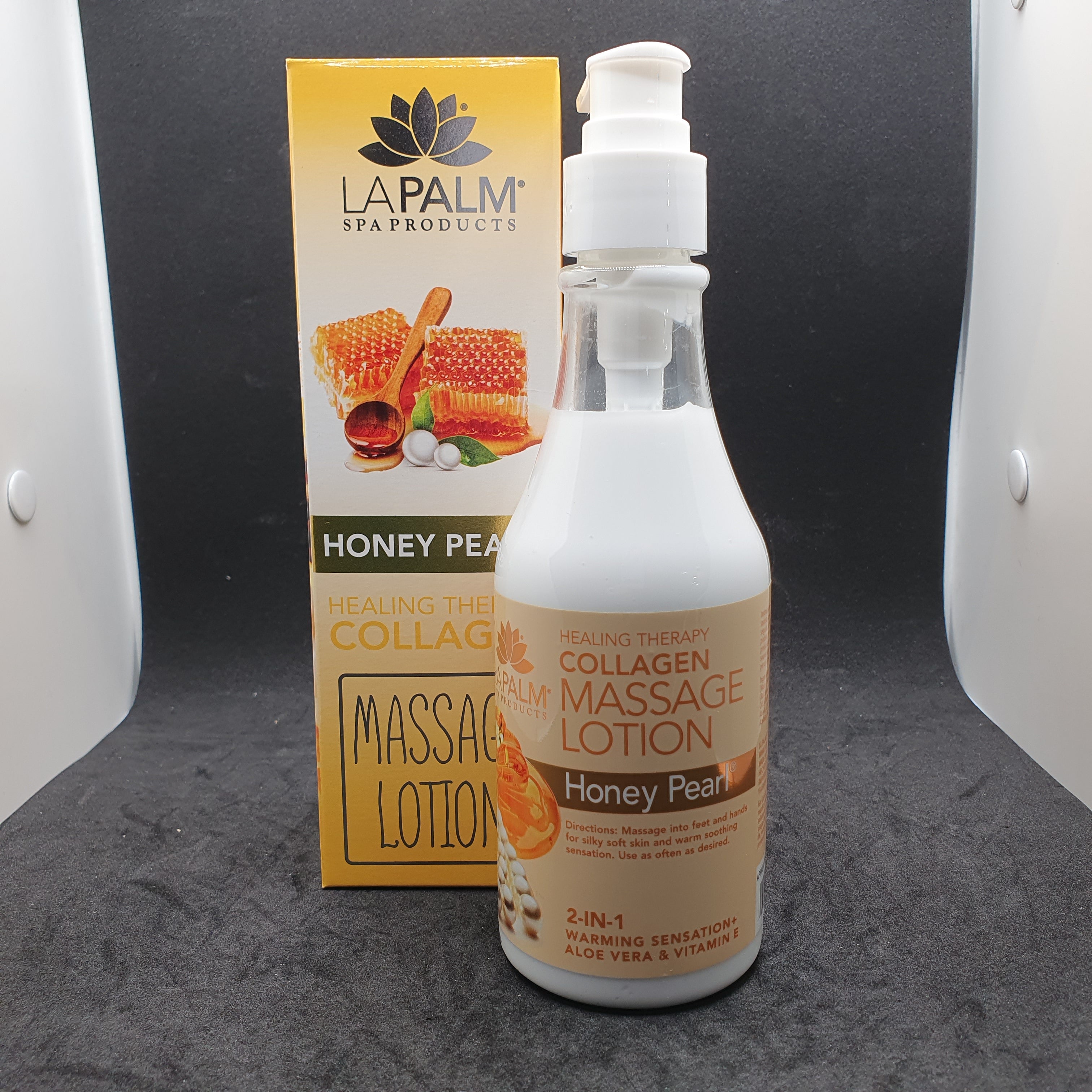 LAPALM MASSAGE LOTION 8 OZ HOLIDAY COL - HONEY PEARL