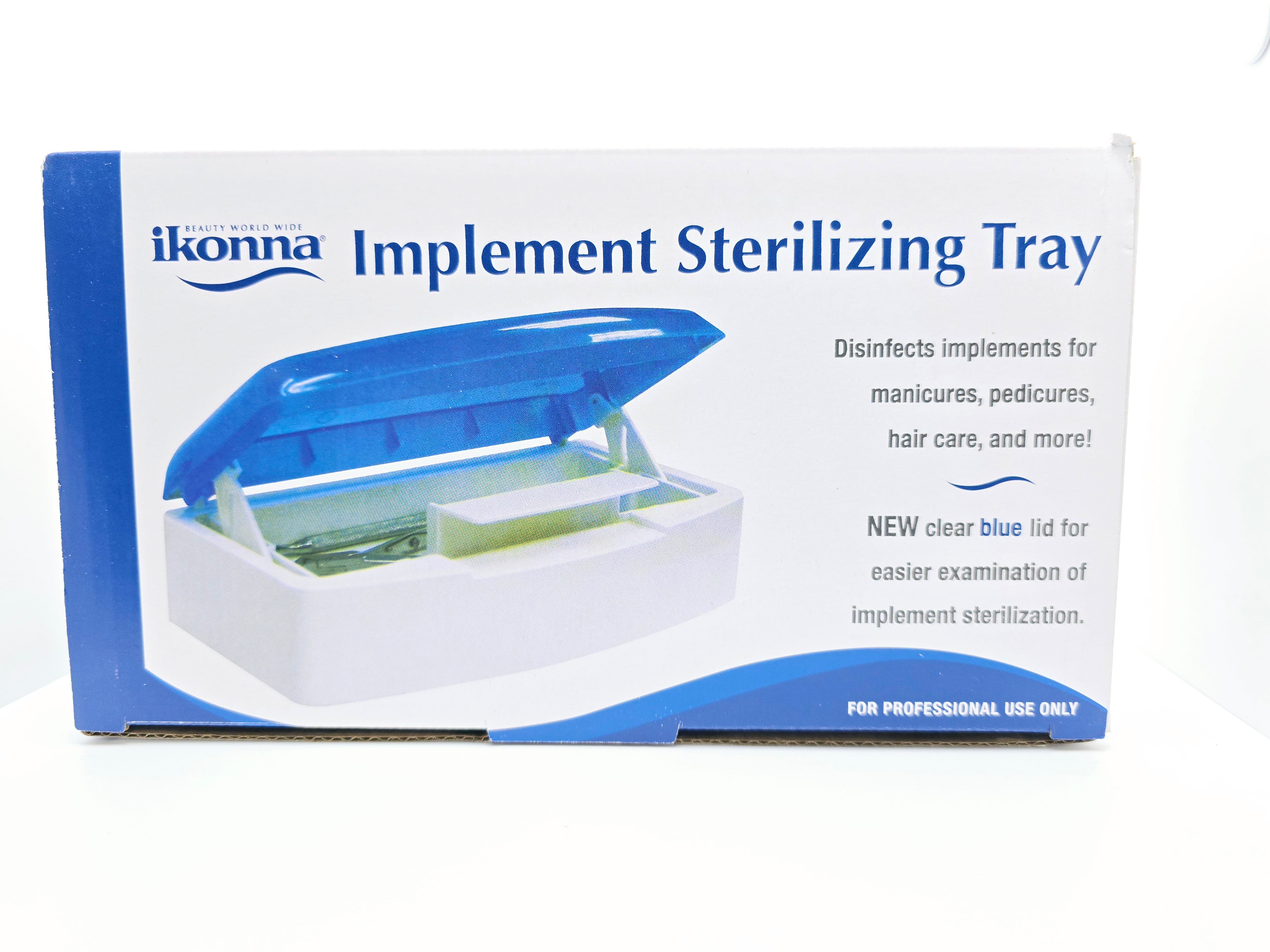 IKONNA IMPLEMENT STERILIZING TRAY-CLEAR BLUE LID