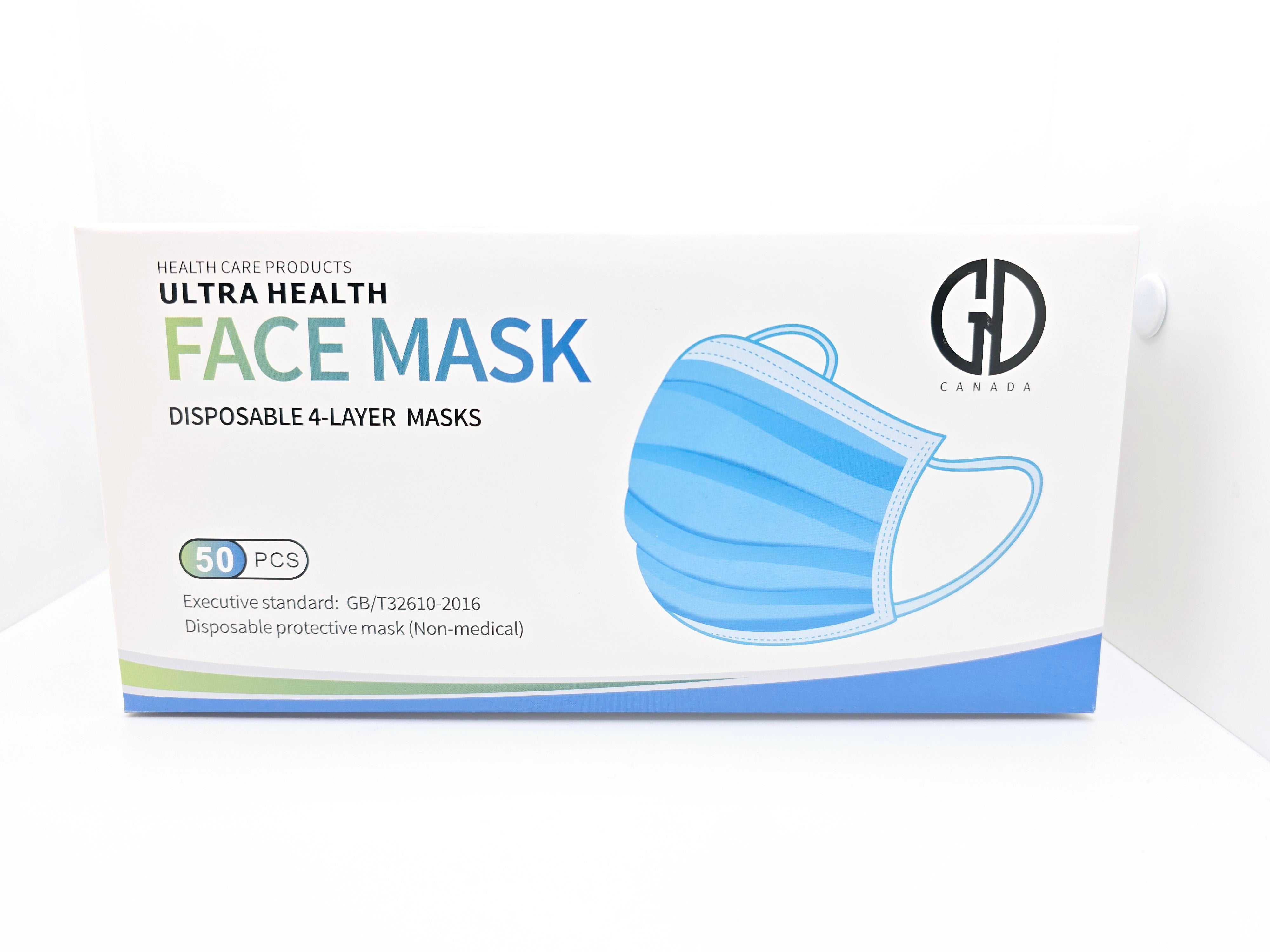 GND ULTRA HEALTH FACE MASK 4-LAYER-50/BOX