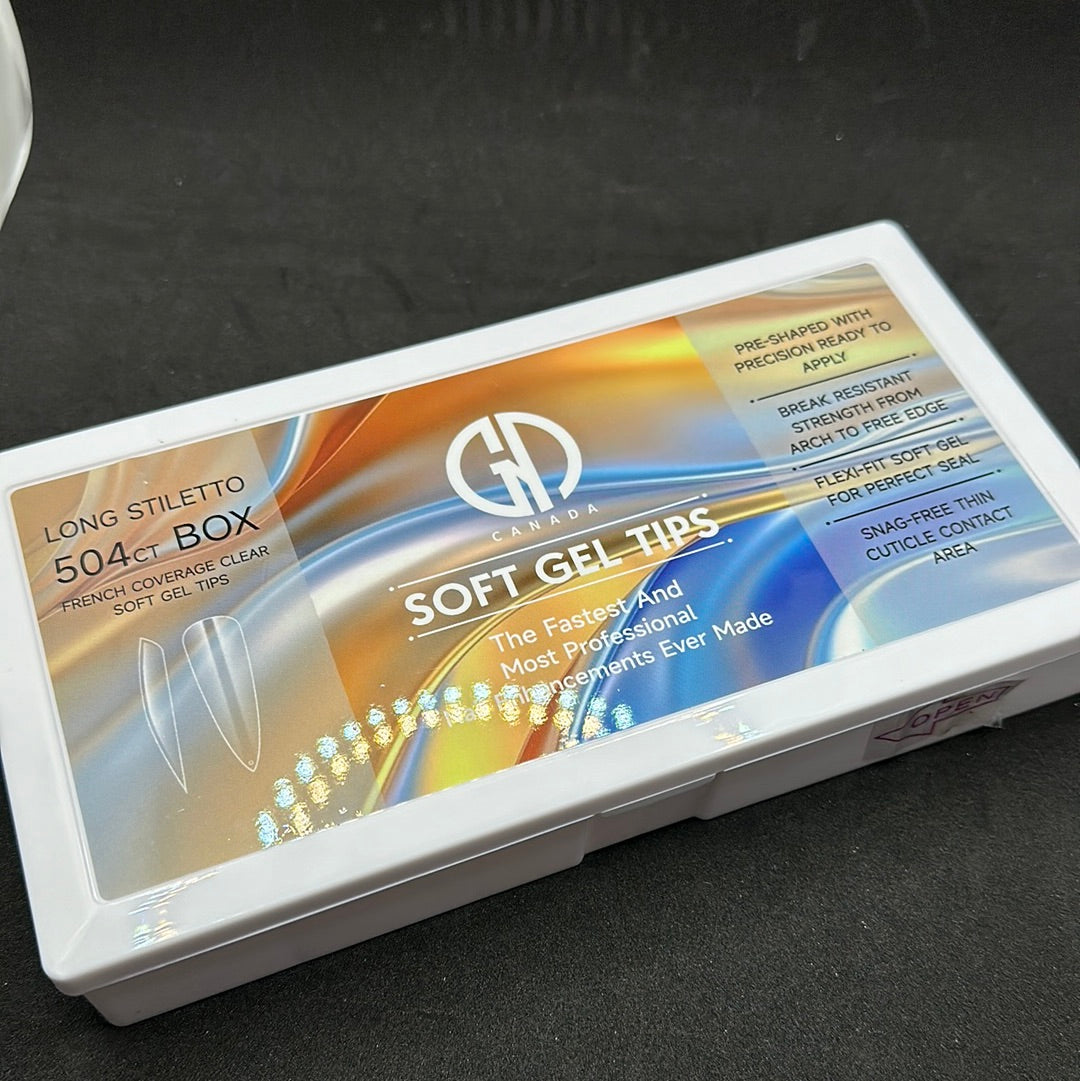 NEW GND SOFT GEL TIPS (WHITE BOX) 504TIPS/12 SIZES