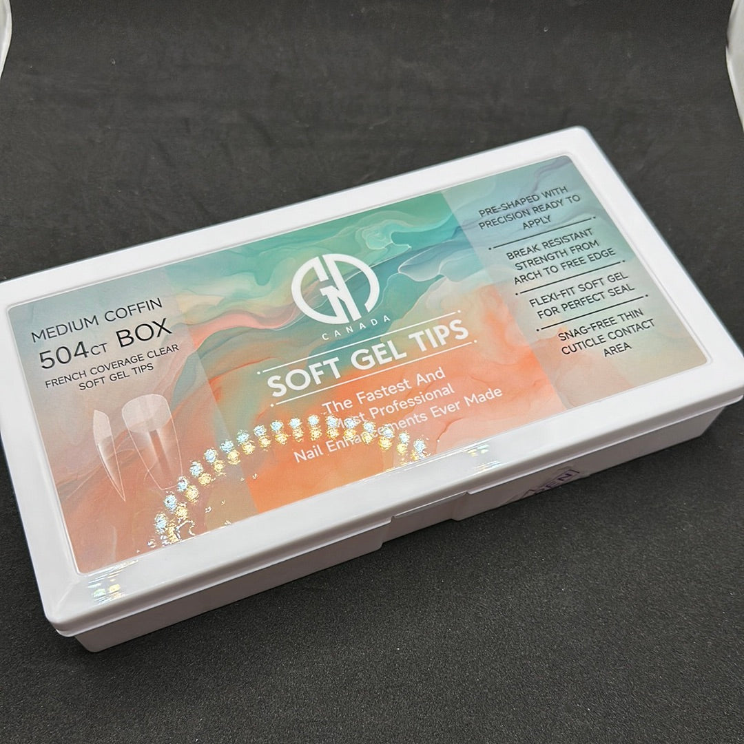 NEW GND SOFT GEL TIPS (WHITE BOX) 504TIPS/12 SIZES