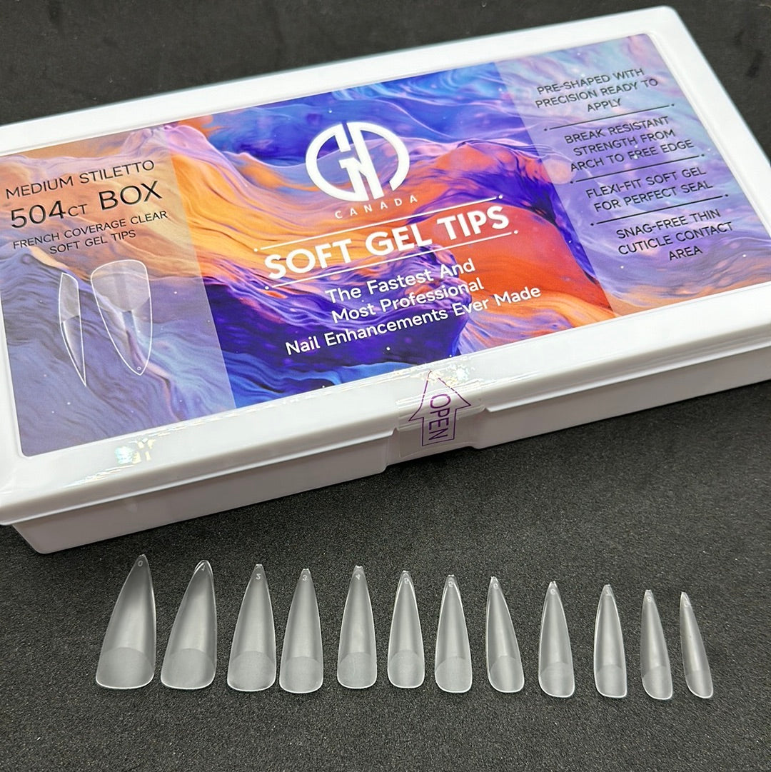 NEW GND SOFT GEL TIPS (WHITE BOX) 504TIPS/12 SIZES