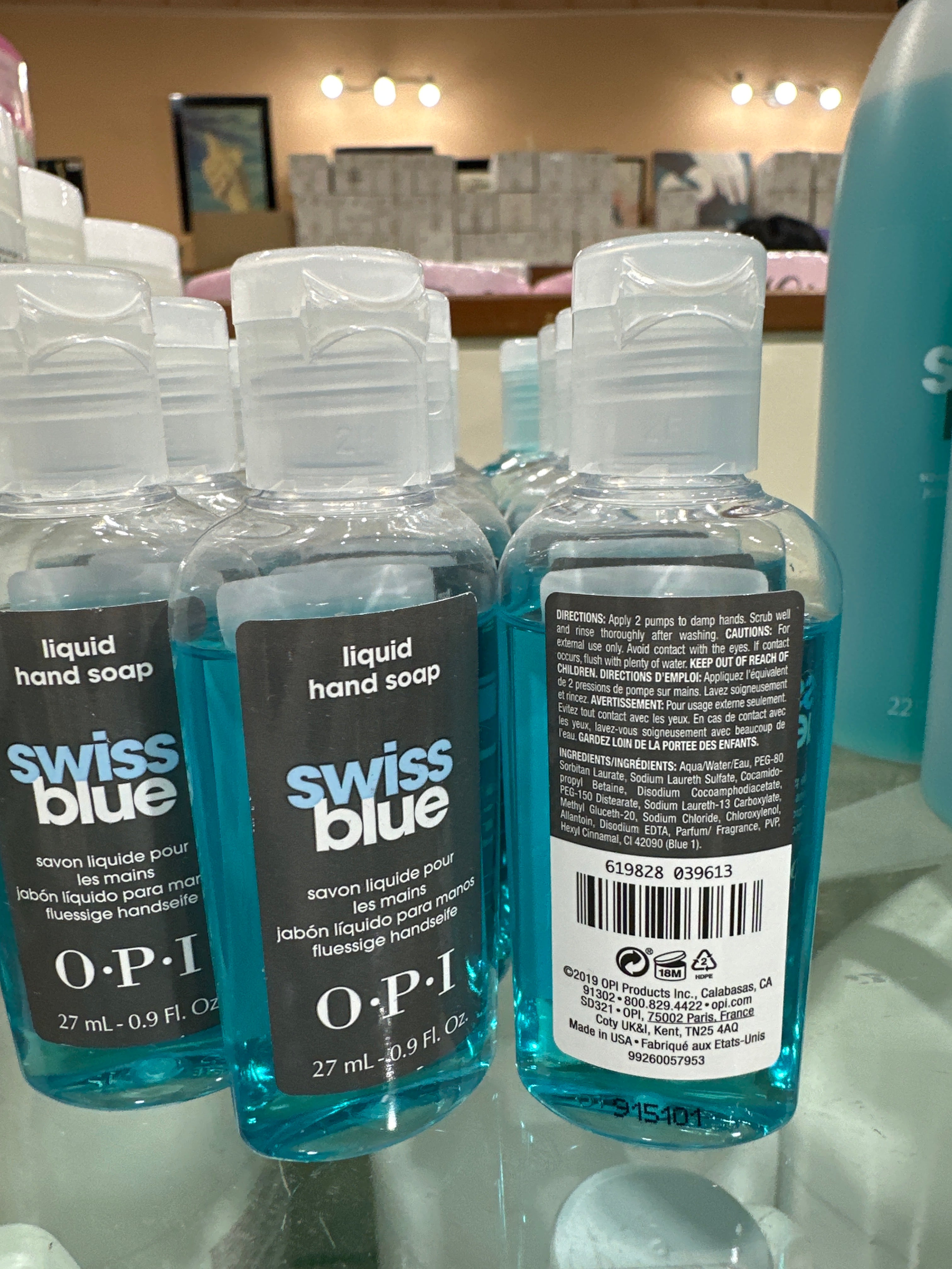 SD321  OPI SWISS BLUE HAND SOAP 0.9 OZ