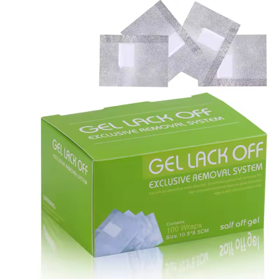 GND GEL LACK OFF / SOAK OFF GEL FOIL REMOVER - 100 WRAPS/BOX