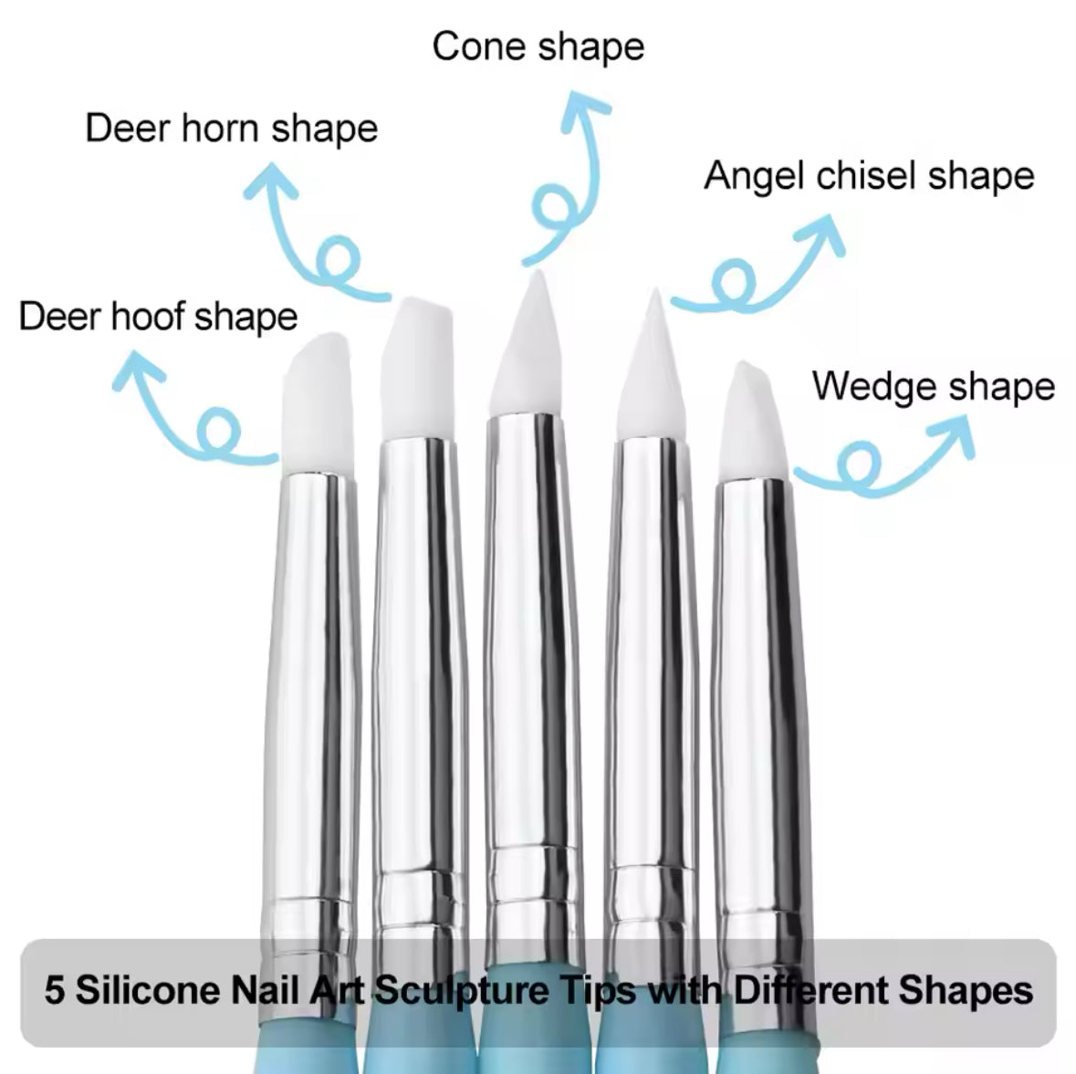 5PCS/SET DOUBLE-ENDED SILICONE HEAD CARVING & DOTTING PEN