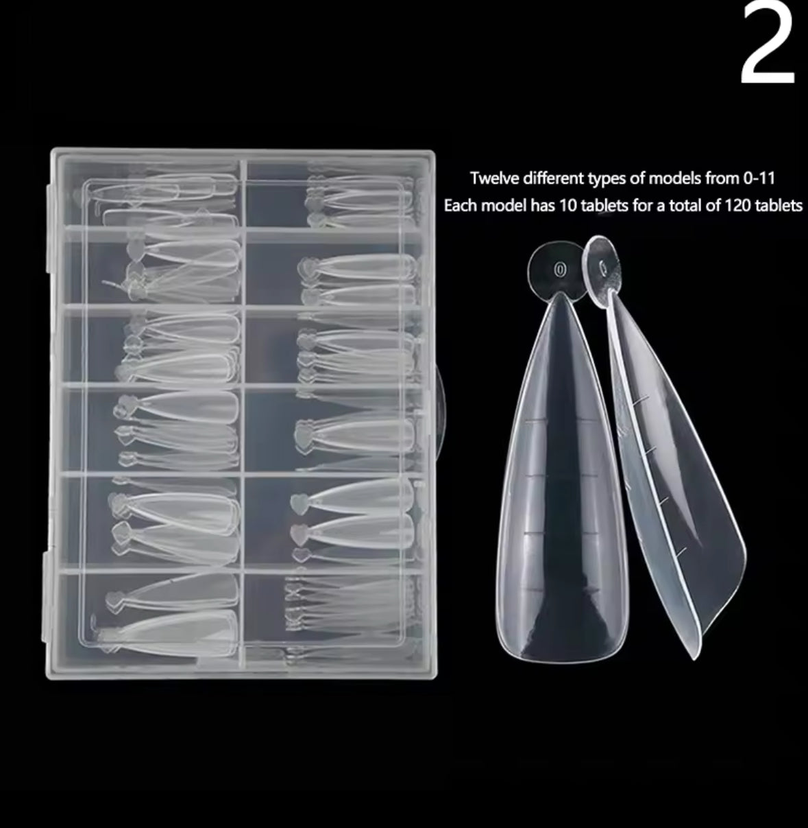 REUSABLE DUAL POLYGEL NAIL FORMS STILETTO 120 PCS