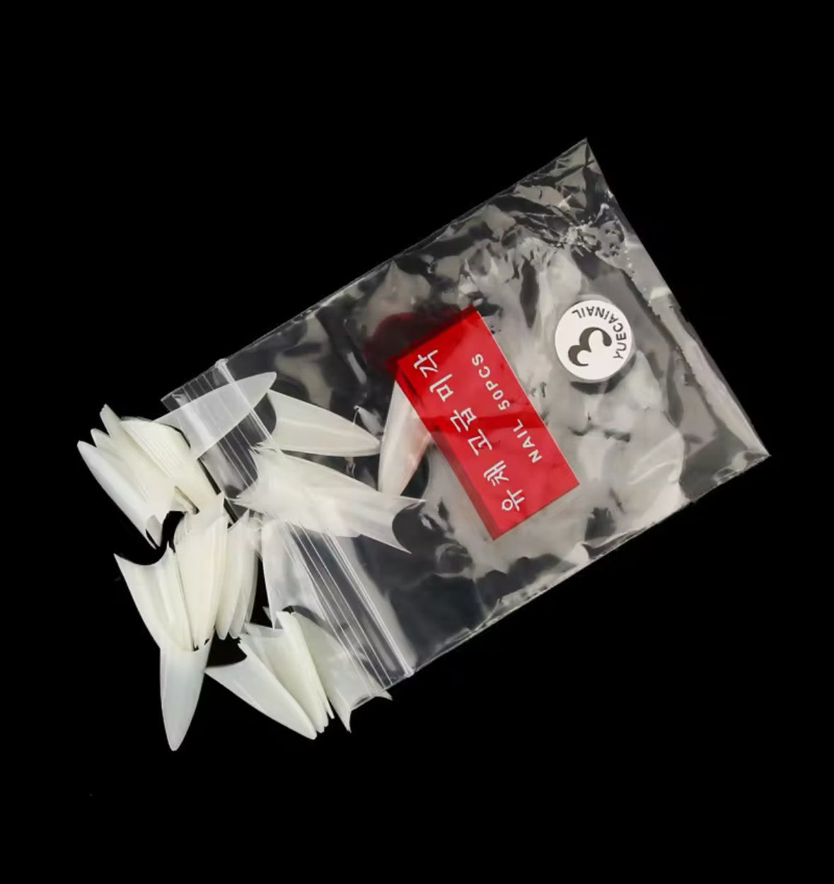 YI LIANG STILETTO NAIL TIPS (KOREAN)/BAG 500PCS