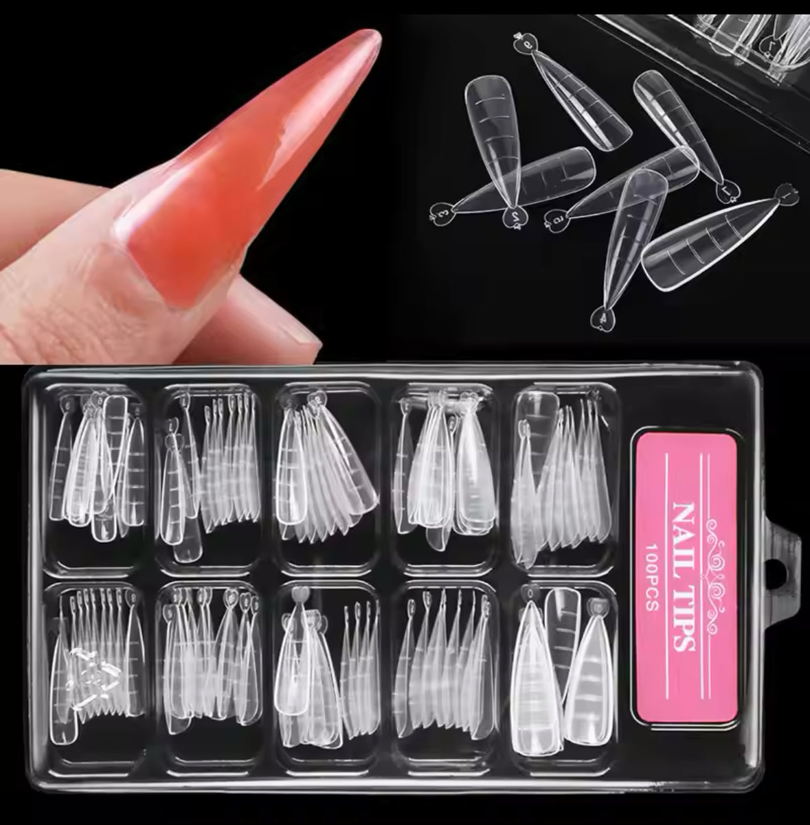 REUSABLE DUAL POLYGEL NAIL FORMS STILETTO 120 PCS