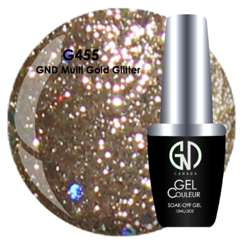 GND MULTI GOLD GLITTER G455 ONE STEP GEL