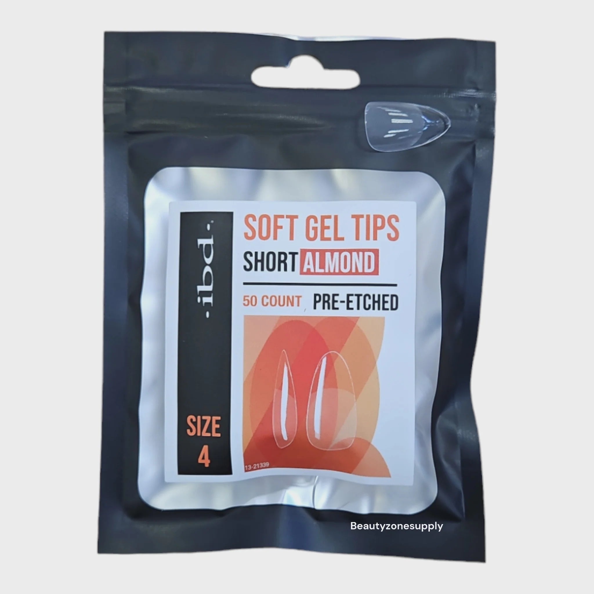 4 - Ibd SOFT GEL TIPS - PRE-ETCHED - SHORT ALMOND