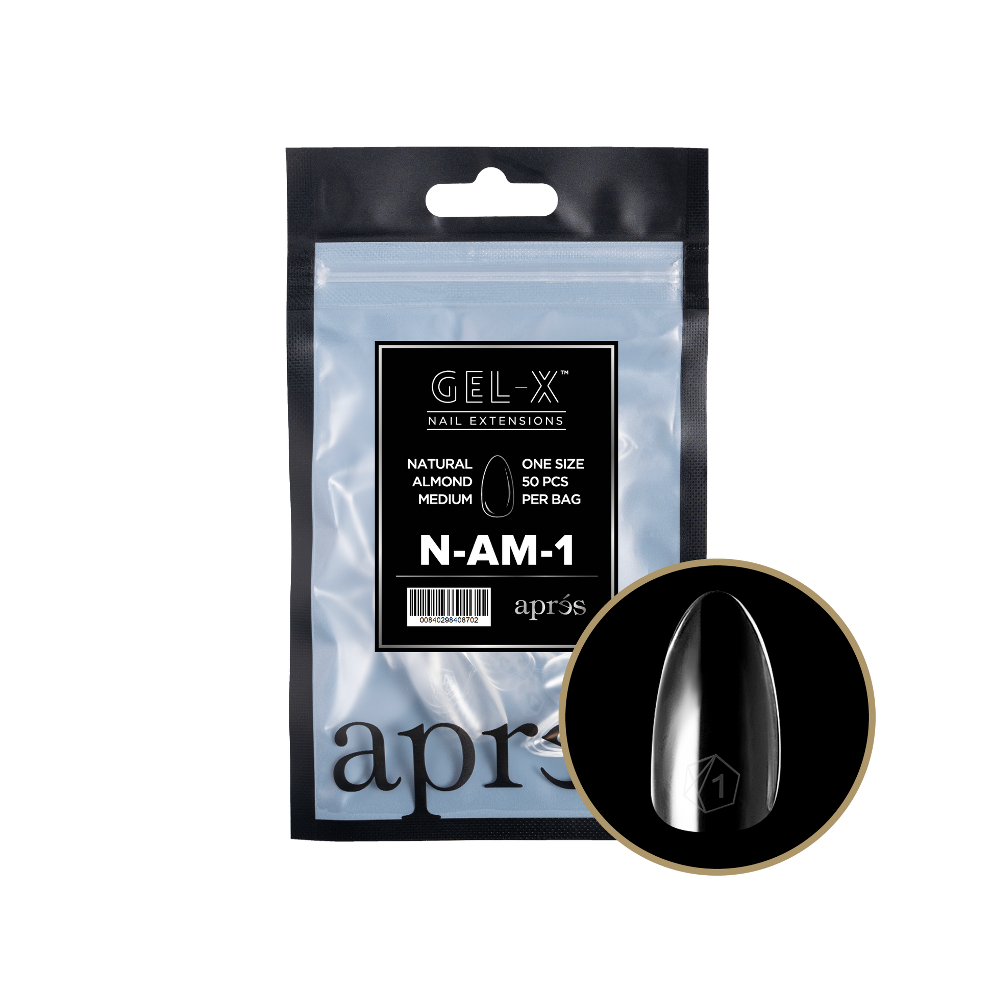 APRES TIP BAG - 3 - NATURAL ALMOND MEDIUM