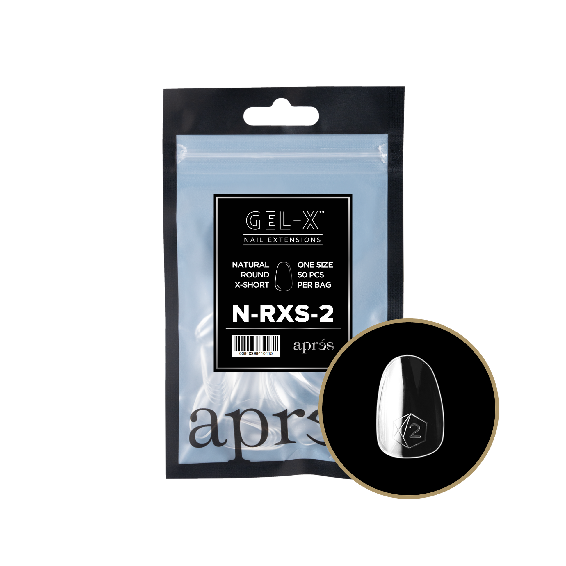 APRES TIP BAG - 2 - NATURAL ROUND X-SHORT