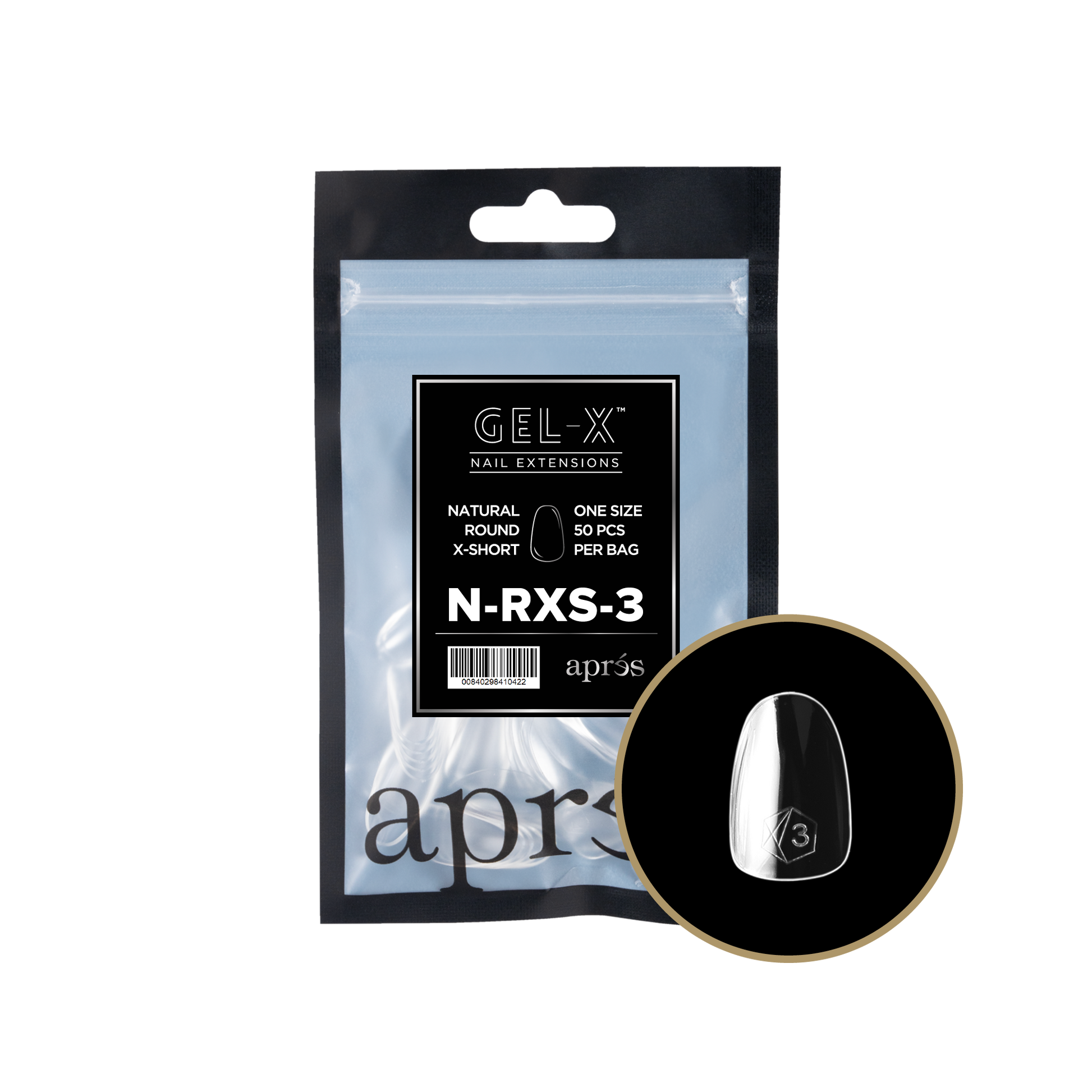 APRES TIP BAG - 3 - NATURAL ROUND X-SHORT