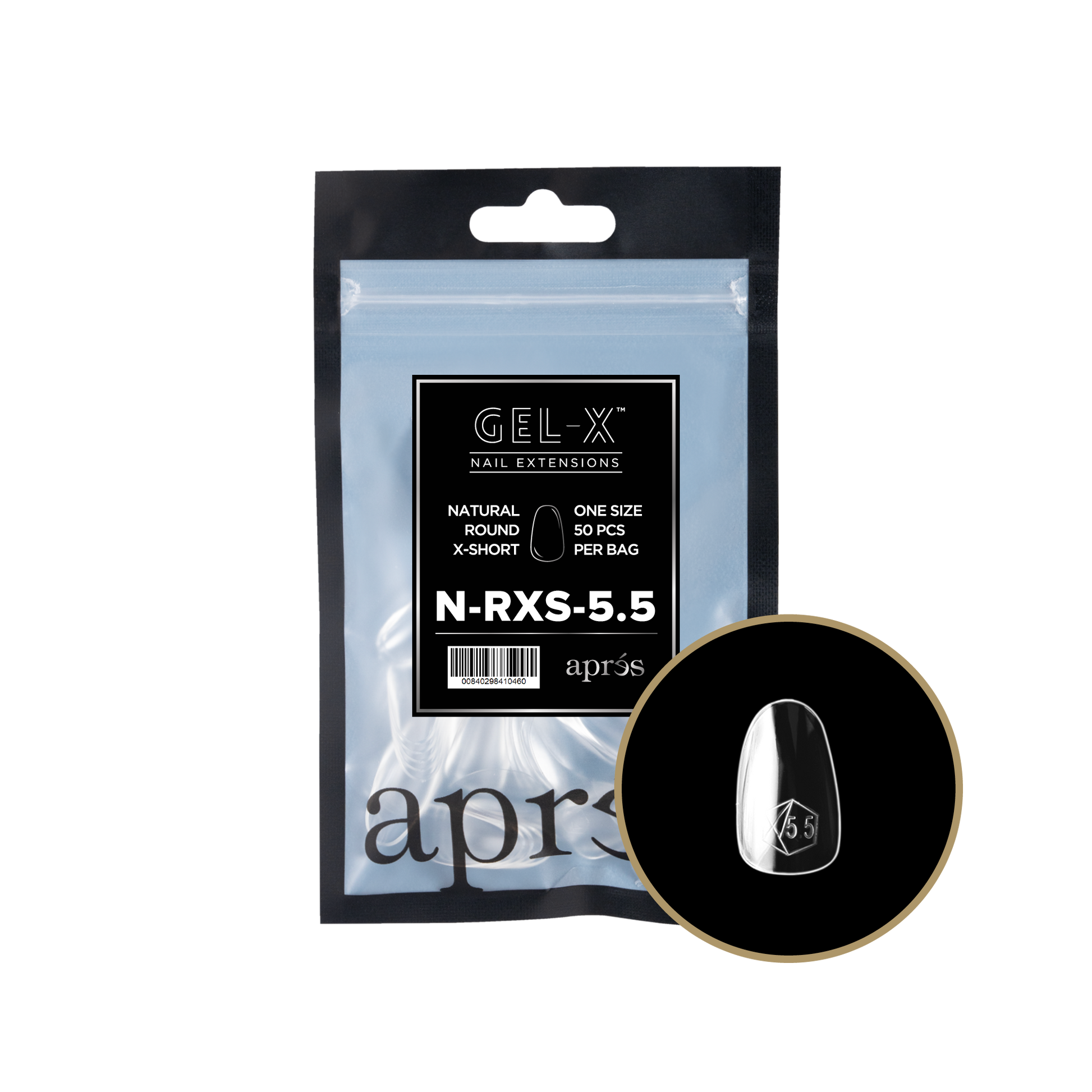 APRES TIP BAG - 5.5 - NATURAL ROUND X-SHORT