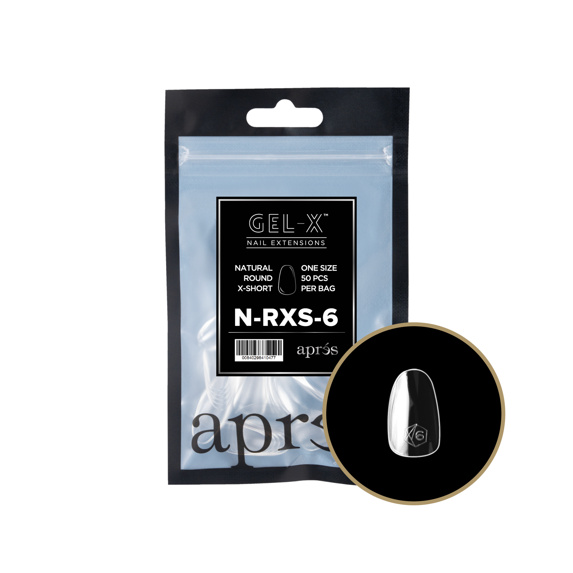 APRES TIP BAG - 6 - NATURAL ROUND X-SHORT