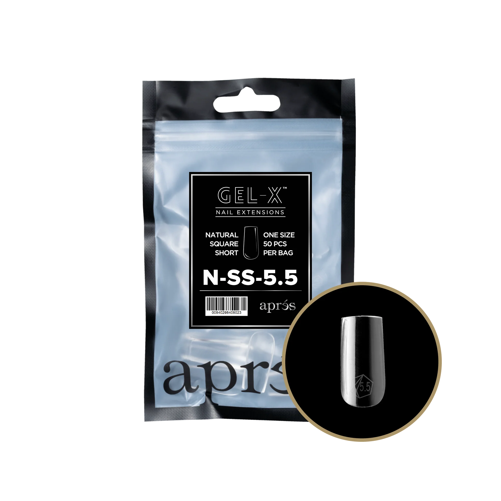 APRES TIP BAG - 5.5 - NATURAL SQUARE SHORT