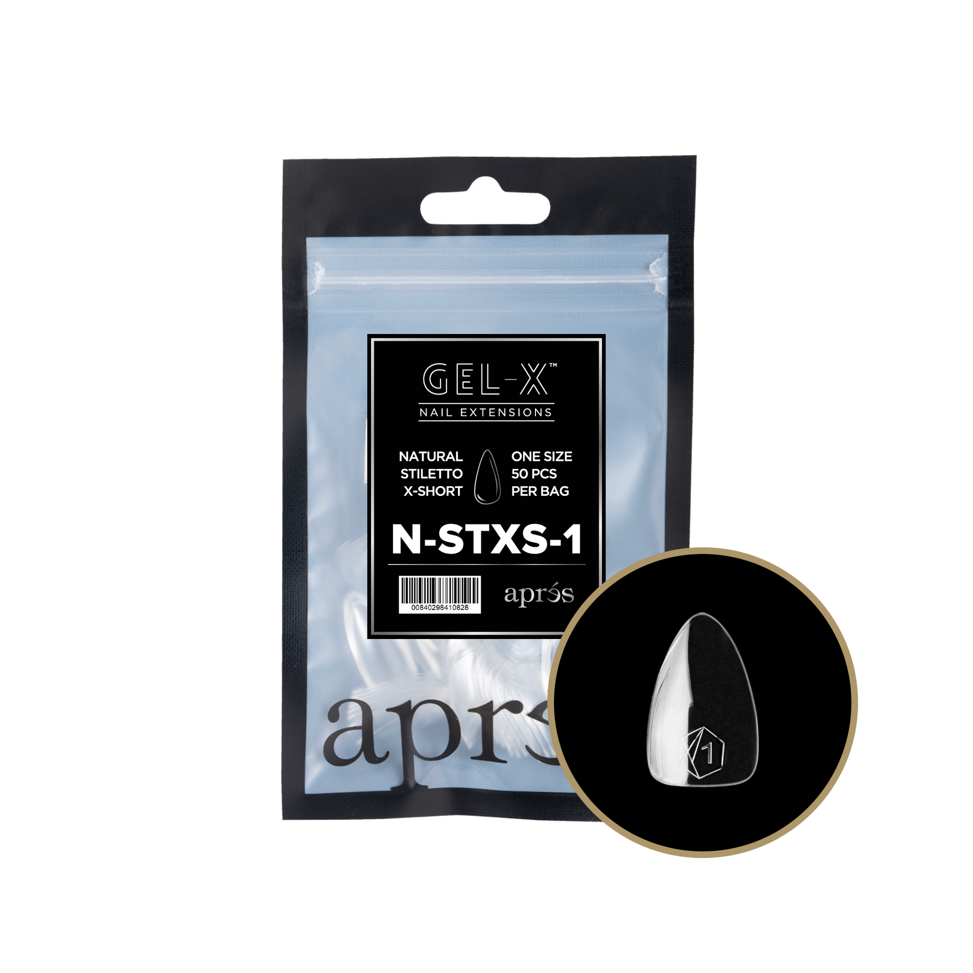 APRES TIP BAG - 1 - NATURAL STILETTO EXTRA SHORT