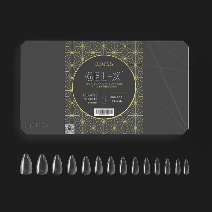 APRES GEL-X SCULPTED STILETTO SHORT TIP- 600 PCS / 14 SIZES