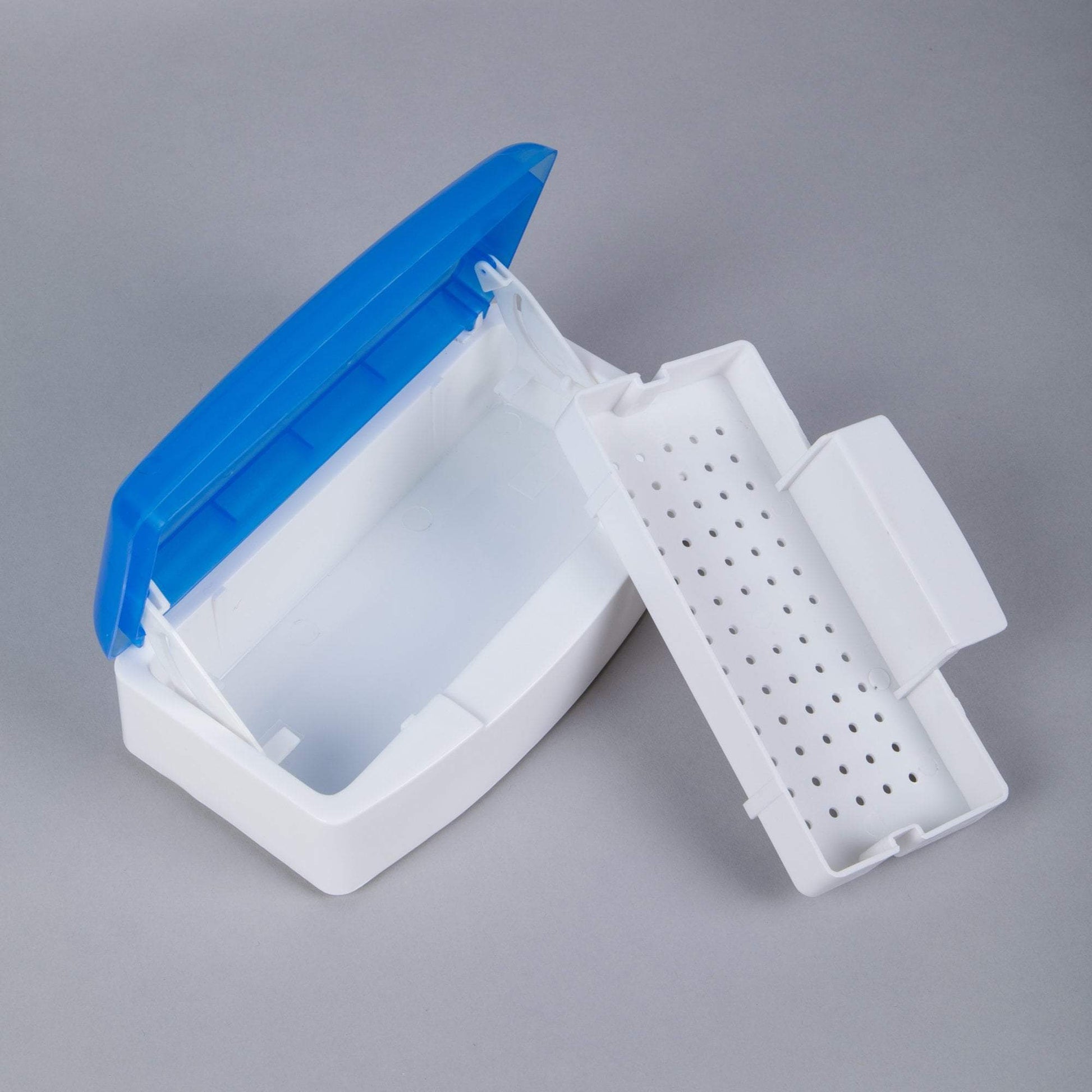 IKONNA IMPLEMENT STERILIZING TRAY-CLEAR BLUE LID