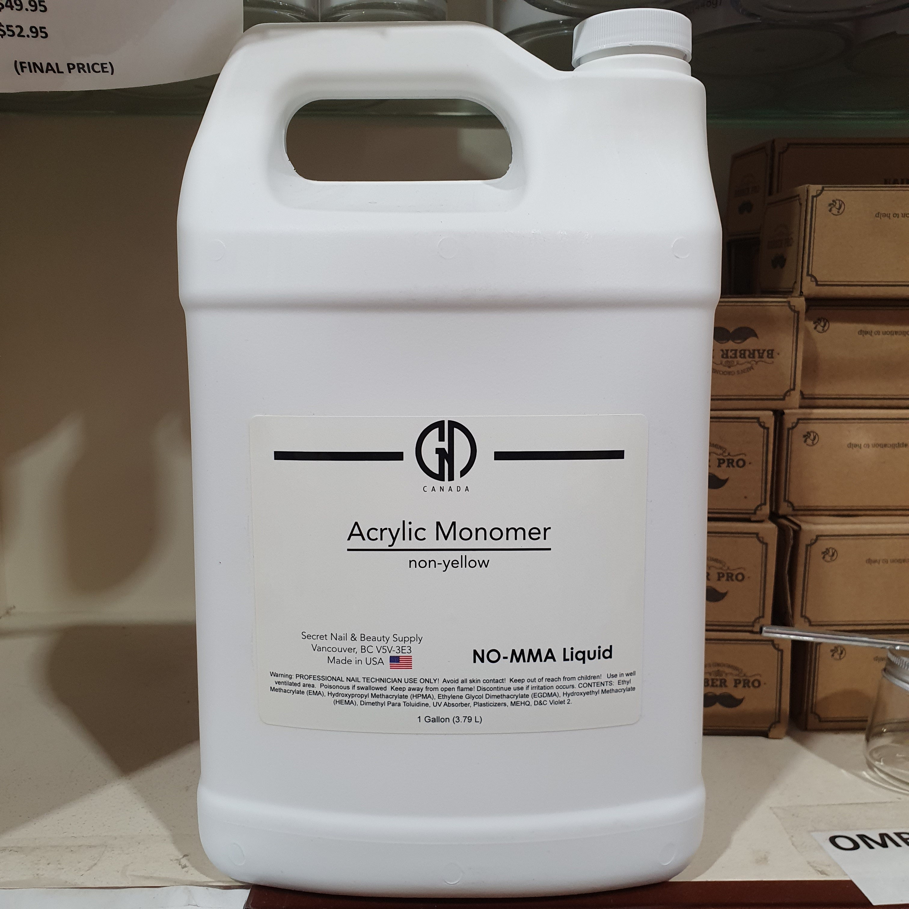 [PICKUP ONLY]GND ACRYLIC MONOMER NO-MMA  3.79L-F