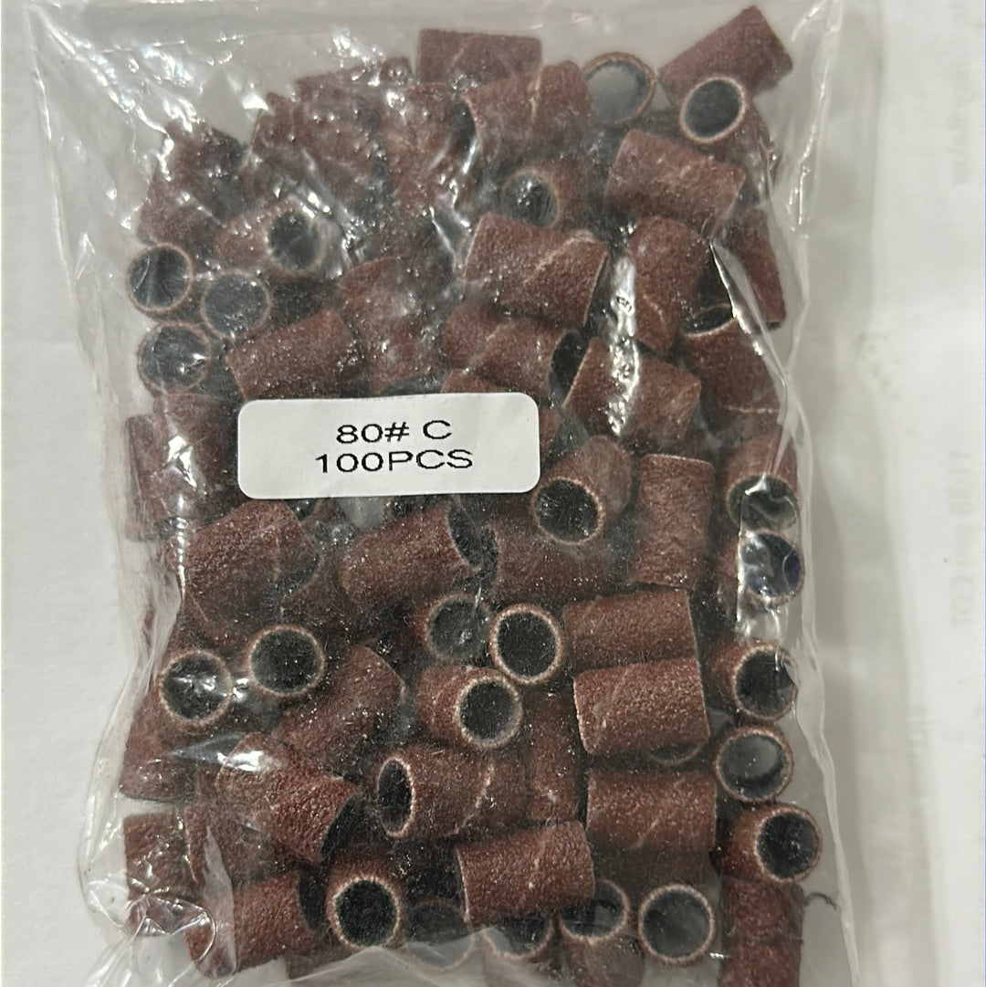 80 # C DARK BROWN SANDING BAND 100 PCS